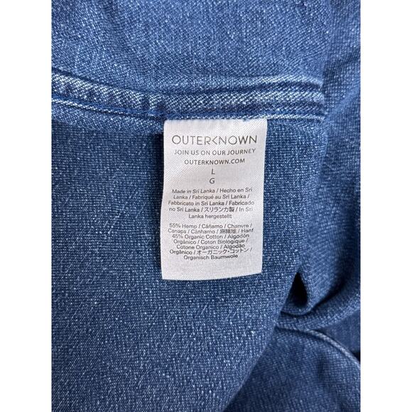 Outerknown Denim Shirt Large Mens Hemp Organic Cotton Button Down - Picture 8 of 8